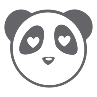 Heart Eyes Panda Decal (Grey)